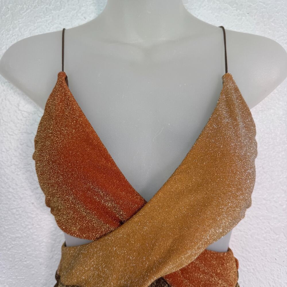 Its Now Cool Swimsuit Womens Medium Riot One Piece Metallic Shimmer Free People - Picture 4 of 8